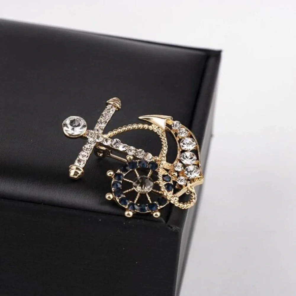 Naval Rudder Anchor Brooch